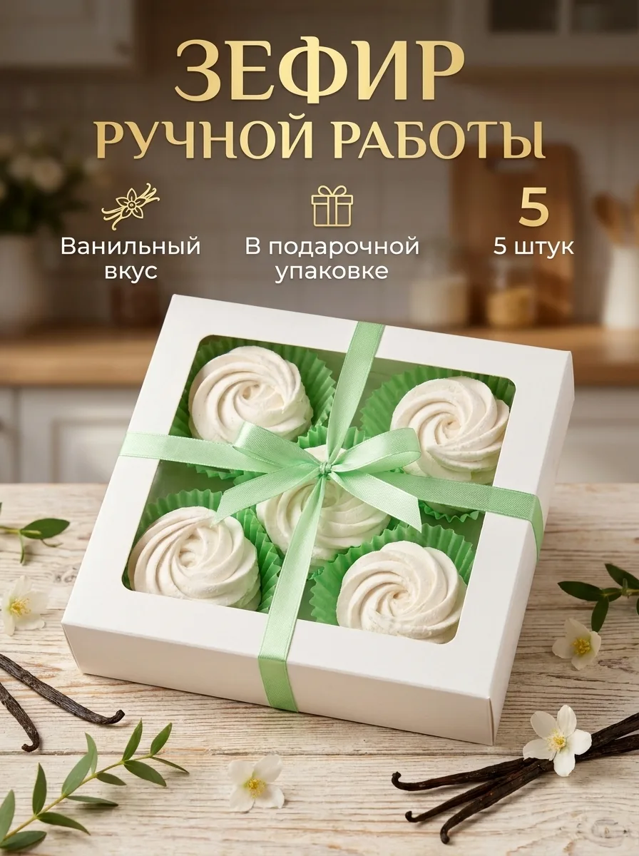 Зефир ручной работы ванильный