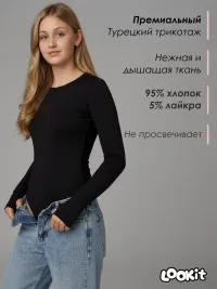 Боди для девочек с вырезом для пальца