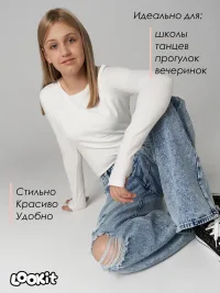 Боди для девочек с вырезом для пальца