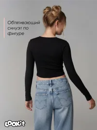 Лонгслив-топ с длинным рукавом