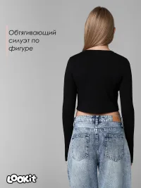 Лонгслив-топ с вырезом для пальца