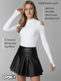 Лонгслив с открытыми плечами для девочки