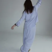 Костюм брюки с рубашкой голубой