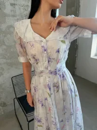 Платье с цветочным принтом  длинное