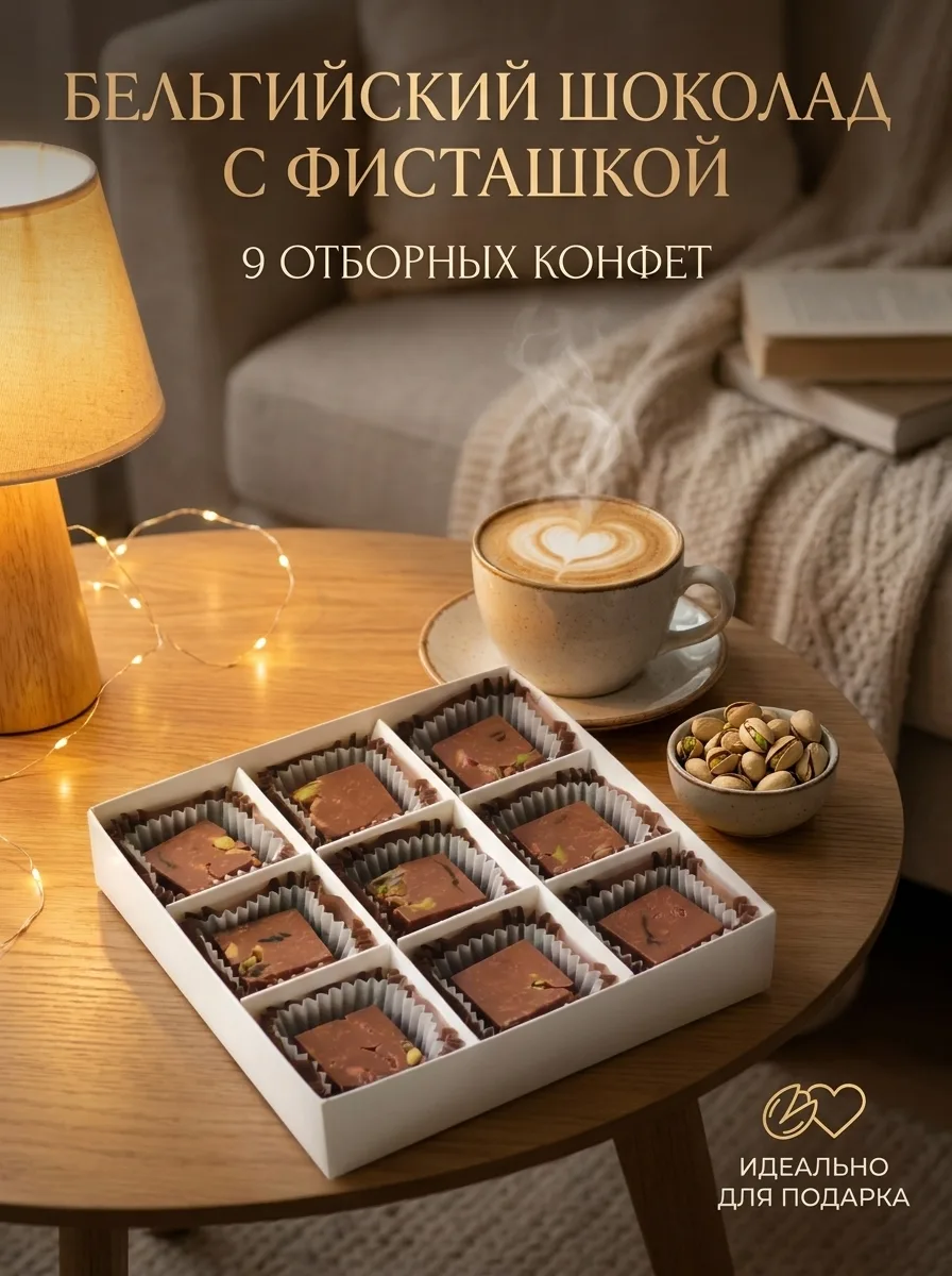 Шоколадные конфеты Фисташка-финик-арахисовая паста