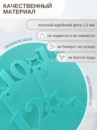 Гирлянда-растяжка "РАМКИ 12 МЕСЯЦЕВ" бирюзовая