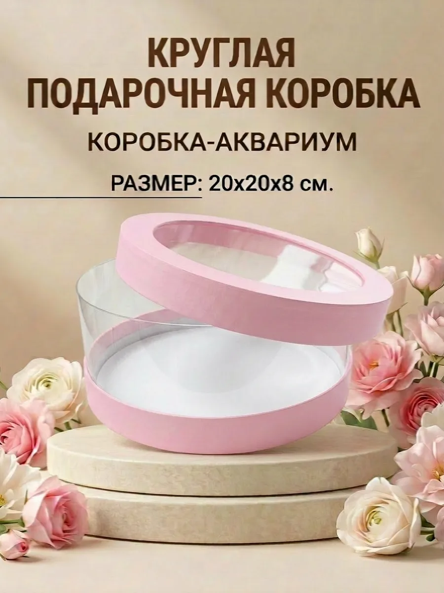 Круглая подарочная коробка-аквариум