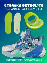 Кроссовки Школьные MAGIC LAND (размер 32-37), арт. FA2422-1 система быстрой шнуровки белый*голубой