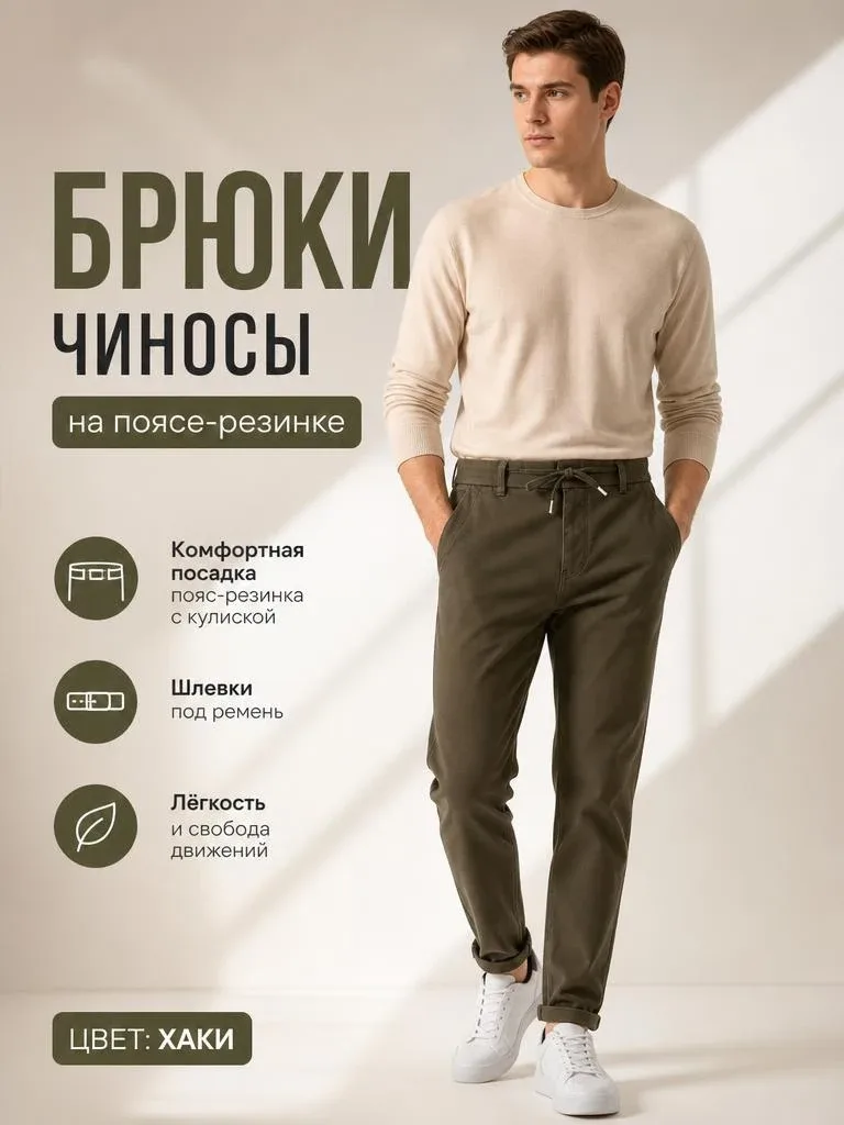 Брюки классические хакки