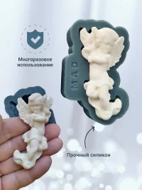 Силиконовый молд 1125. Ангелы 2 штуки, зеркальные.