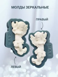 Силиконовый молд 1125. Ангелы 2 штуки, зеркальные.