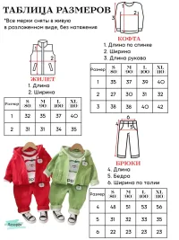 Костюм детский теплый тройка с начесом