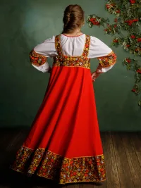 Русский народный карнавальный  женский костюм "Кадриль"