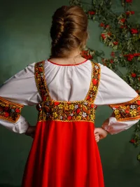 Русский народный карнавальный  женский костюм "Кадриль"