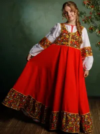 Русский народный карнавальный  женский костюм "Кадриль"