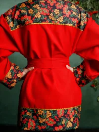 Рубашка мужская русская народная карнавальная с кушаком