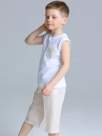 Костюм для мальчика льняной бежевый арт. 1569/003