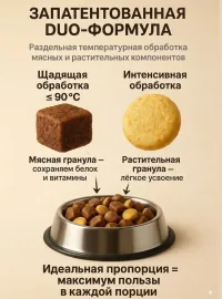 Корм сухой супер премиум-класса DUO NUTRITION для средних и крупных пород собак с индейкой и рисом, 100 гр.