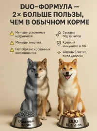 Корм сухой супер премиум-класса DUO NUTRITION для средних и крупных пород собак с ягненком и рисом, 10 кг