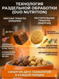 Корм сухой супер премиум-класса DUO NUTRITION для мелких пород собак с ягненком и рисом, 1 кг