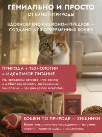 Корм сухой полнорационный GREAT MEAL для всех пород и возрастов кошек из индейки с морковью,1 кг