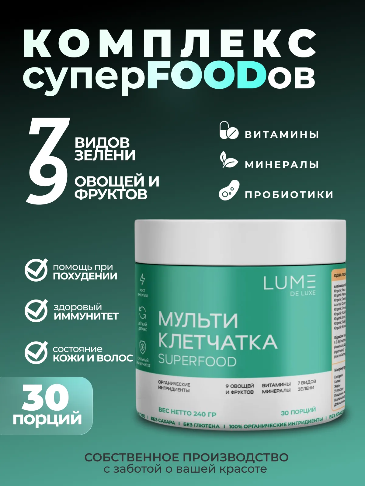 Клетчатка органическая для похудения и здоровья кишечника