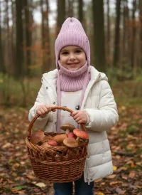 Шапка и снуд для девочки; демисезон