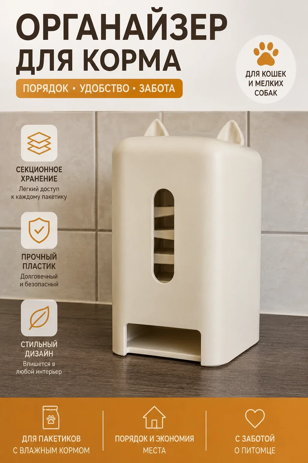 Органайзер для корма кошек и мелких собак