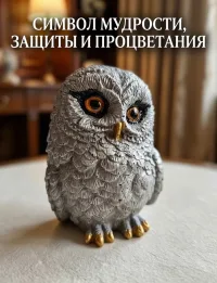Статуэтка совы из гипса и бетона