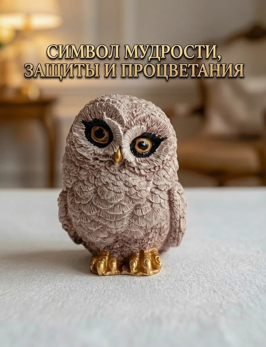 Статуэтка совы из гипса и бетона