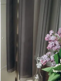 тюль двойной  графит
