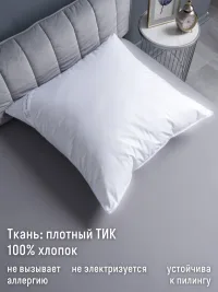 Подушка 70х70 2 шт на молнии лебяжий пух хлопок