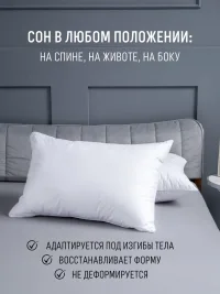 Подушка 50х70 2 шт на молнии лебяжий пух хлопок
