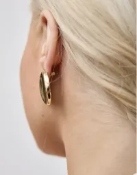 Серьги овальные золотистые