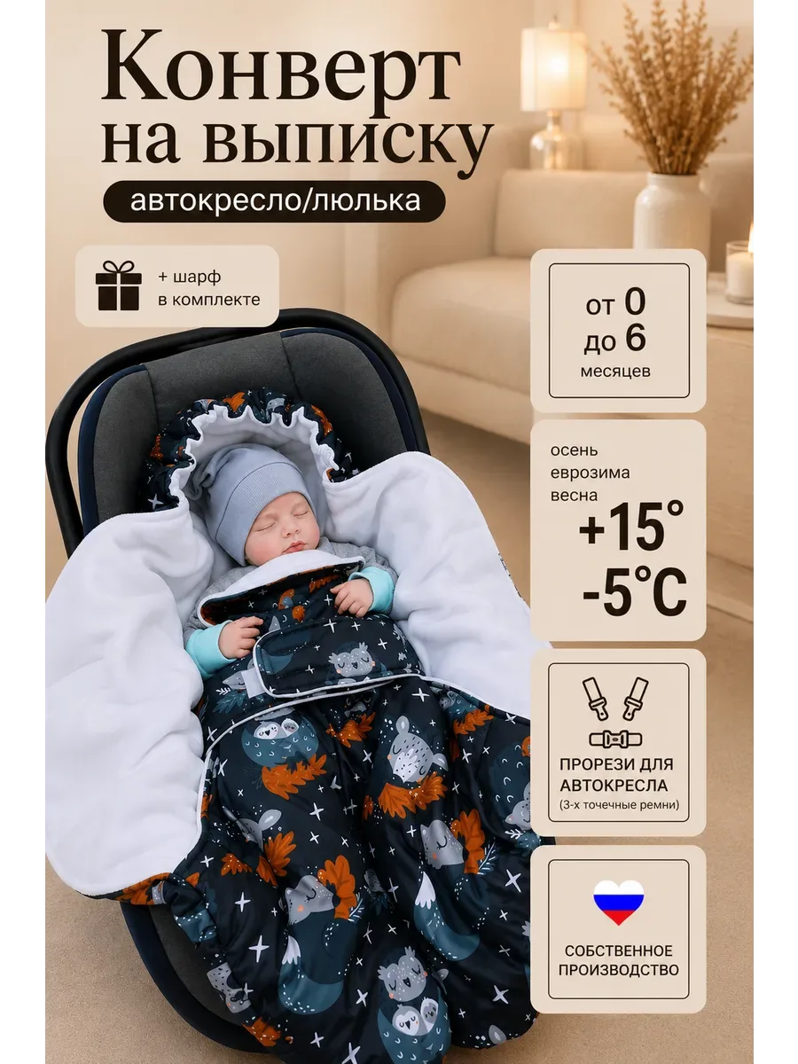 Конверт на выписку новорожденного. AU2002/Леснаясказка