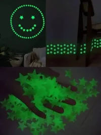 Наклейки интерьерные светящиеся звезды на стену декоративные