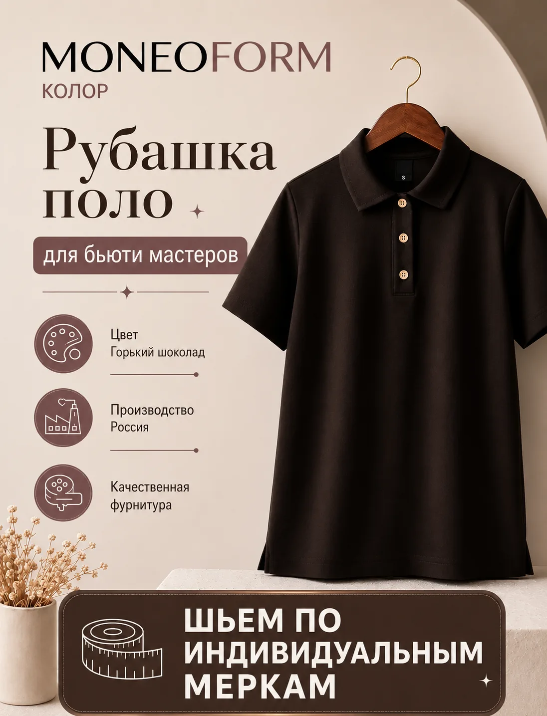 Рубашка поло горький шоколад