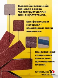Лента шлифовальная для гриндера STRONER 50x915 мм, 10 шт в упаковке