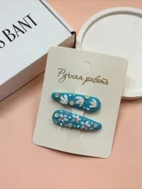 Заколки с вышивкой ручной работы