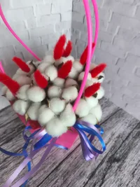 Букет из сухоцветов хлопка и лагуруса