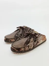 Мюли ручной работы из меха пони "Reptile"