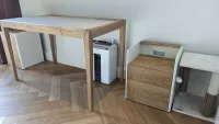 Письменный стол руководителя из массива дуба и экокожи, 140х60х78 см, "Сенатор"