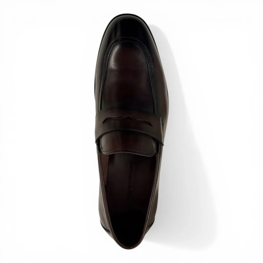 Мужские кофейные лоферы SLAVAZZO CARELONI KD1-671-70B-218