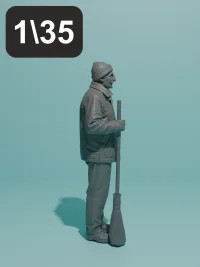 Дворник №1. Фигурка в масштабе 1:35