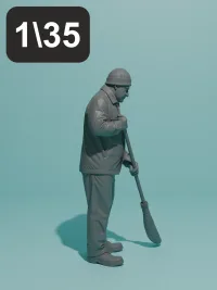 Дворник №2. Фигурка в масштабе 1:35