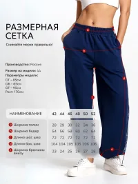 Штаны спортивные широкие багги для танцев с лампасом (Багги/ИВГПУтемно-синие)
