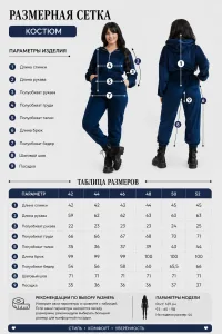 Спортивный костюм женский велюровый на молнии индиго