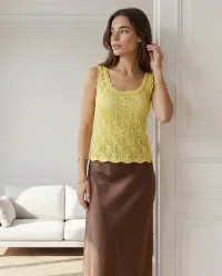 Майка топ вязаная ажурная