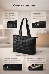 Сумка-шоппер женская на молнии.