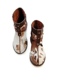 Сапожки с мехом пони "Boho cow style"